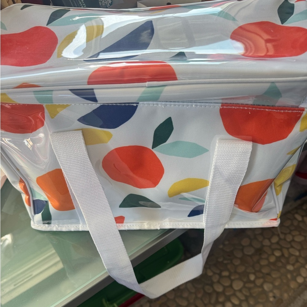 Kate Spade Colorful fruit design coolerTote Bag w/ plastic coating,zipper,straps
